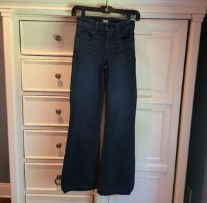 PAIGE Dark Blue Flare & Wide Leg Jeans